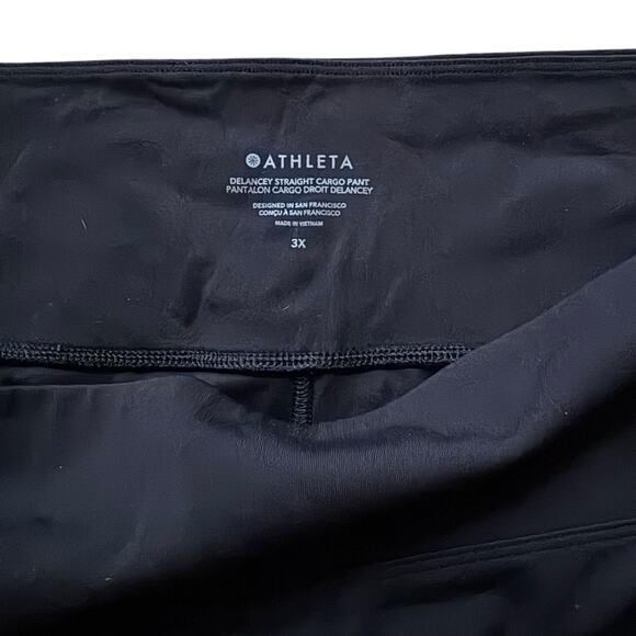 ATHLETA Delancey Straight Cargo Pant Women's Plus 3X Black Pull On - Picture 3 of 9